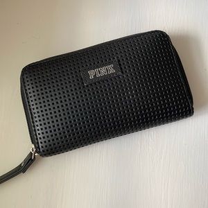 Pink Victoria secrets black wallet